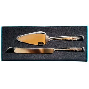 Nambe Dazzle Cake Knife & Server Set in box 18/10 Stainless Steel